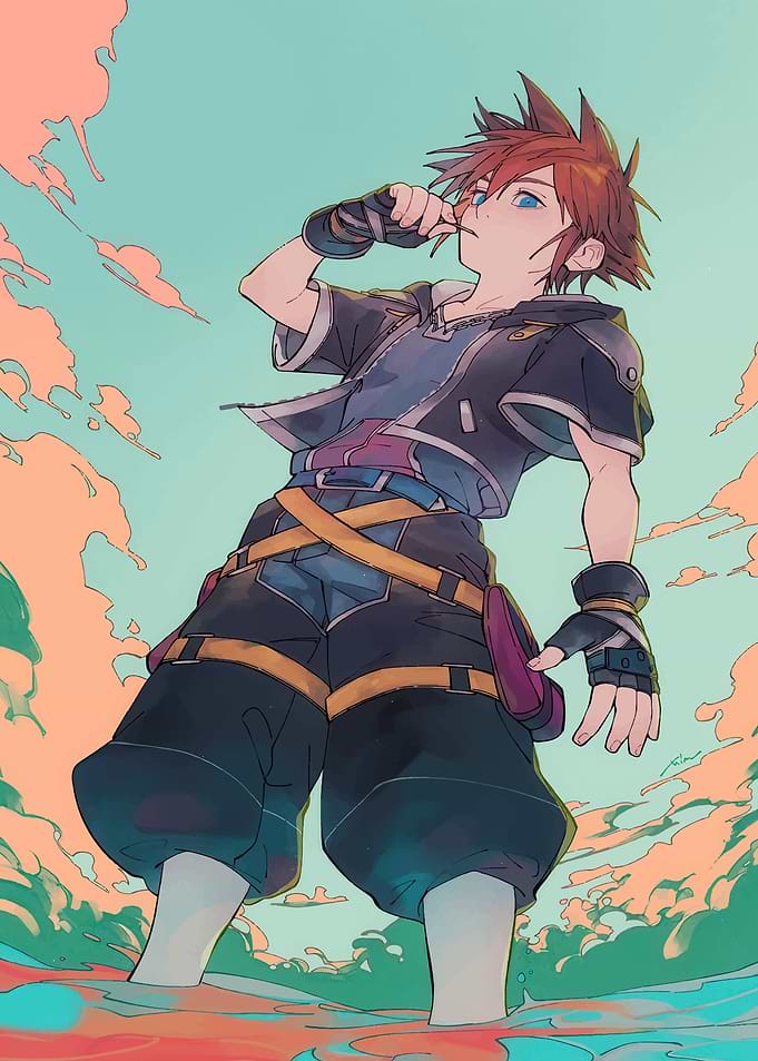 Kingdom Hearts Sora Anime Style