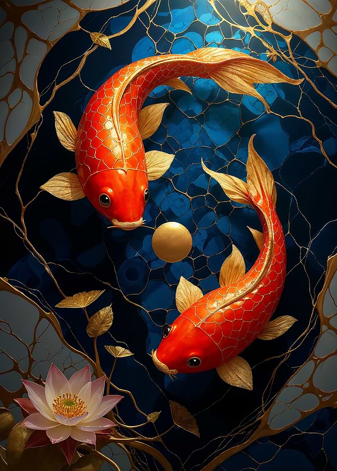 Koi Fish Yin Yang Art
