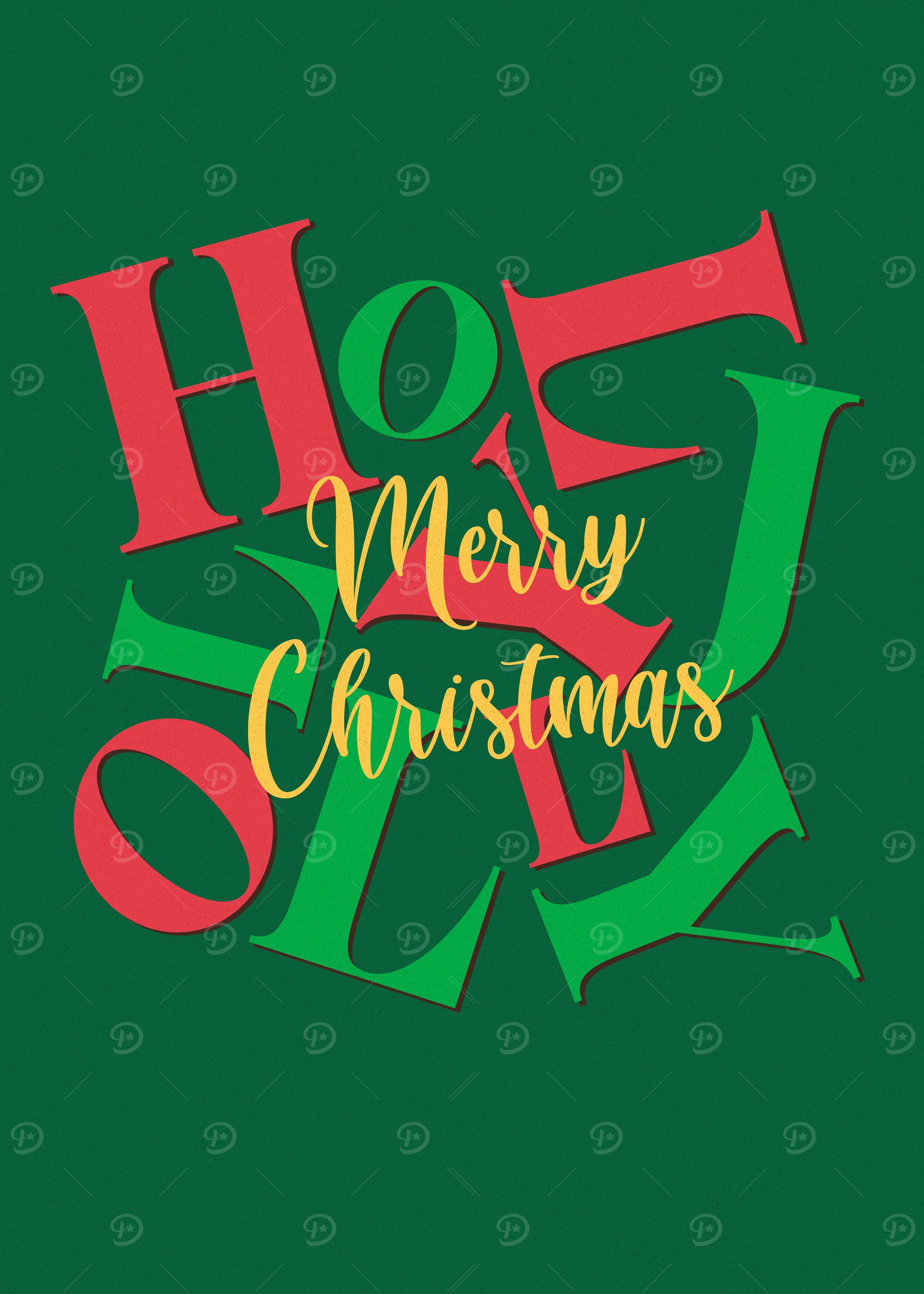 Holly Jolly Merry Christmas Typography Gift