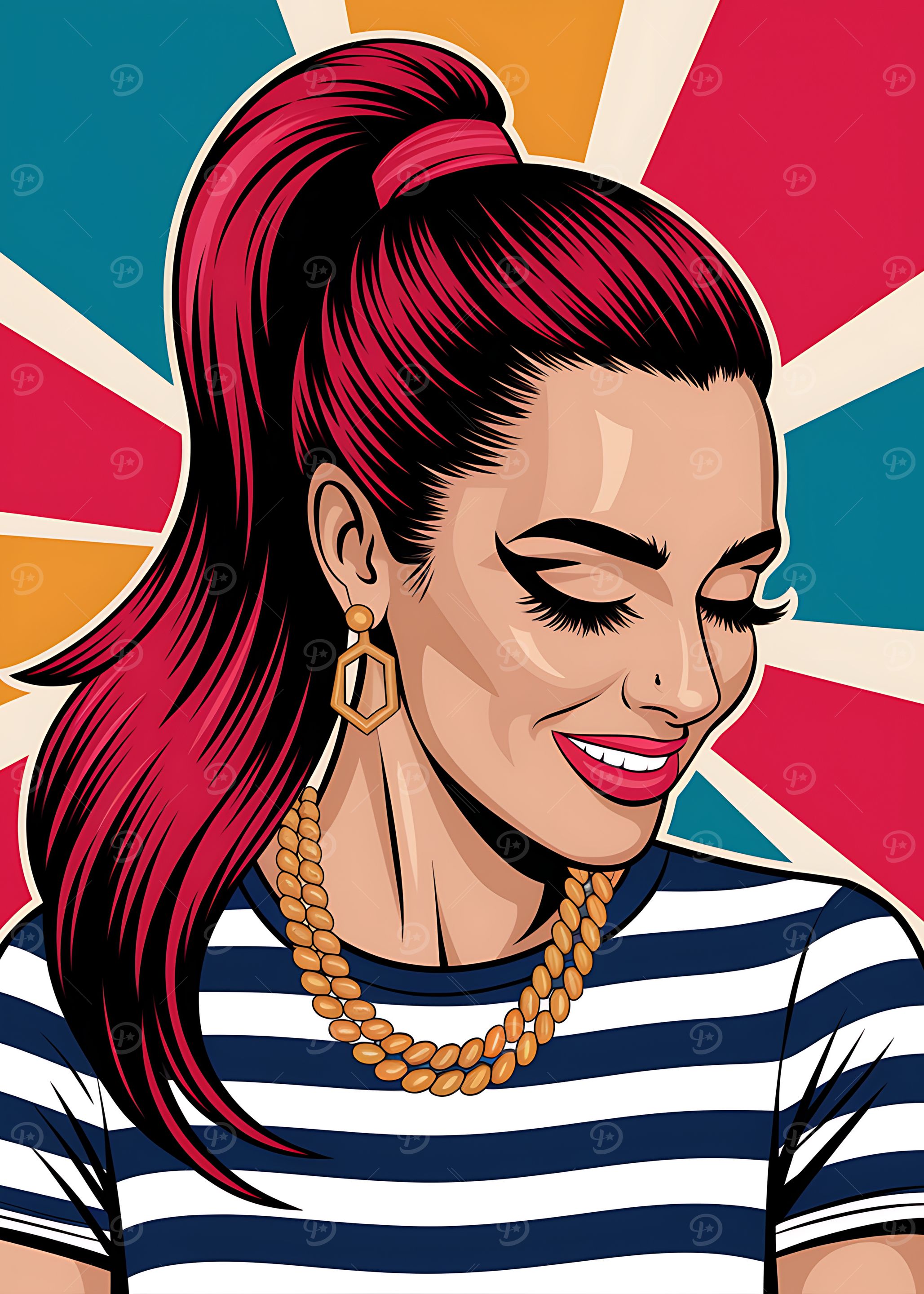 Pop Art Woman with Red Hair