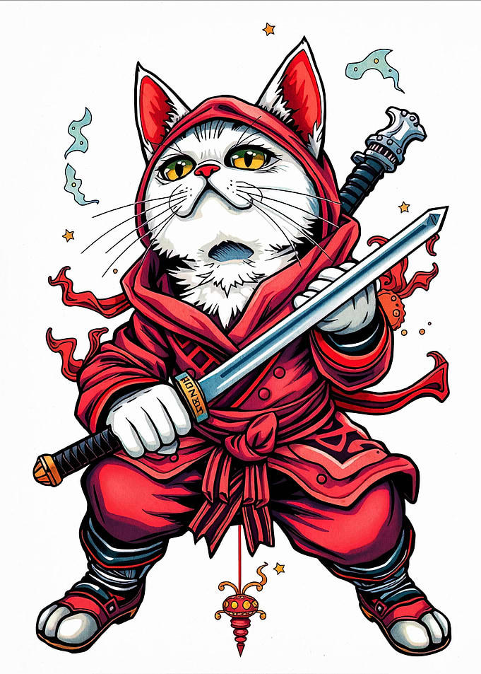 Ninja Cat with Sword
