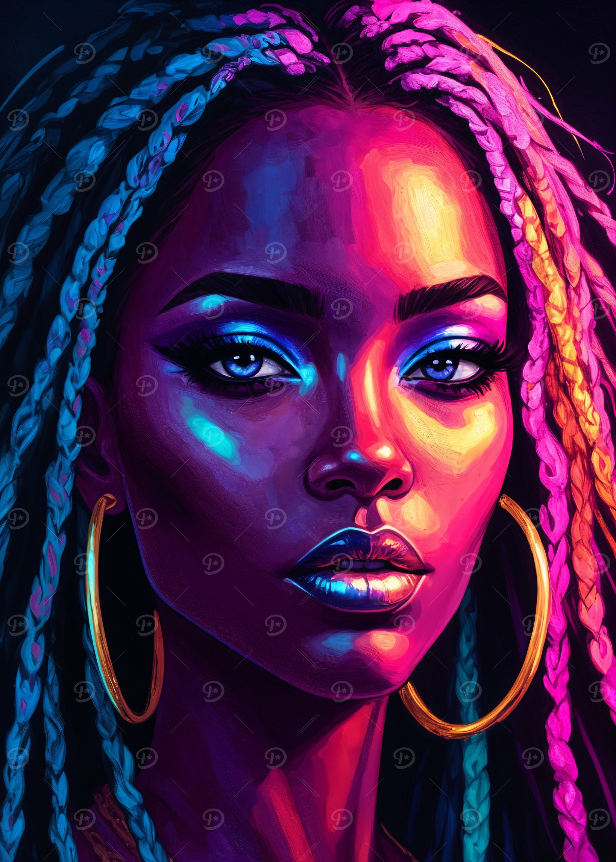 Neon Portrait of a Woman
