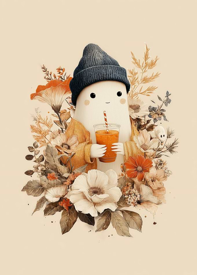 Halloween Ghost Pumpkin Spice Latte