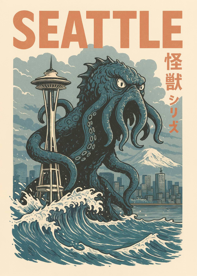 Seattle Kraken Monster Cthulhu-Style