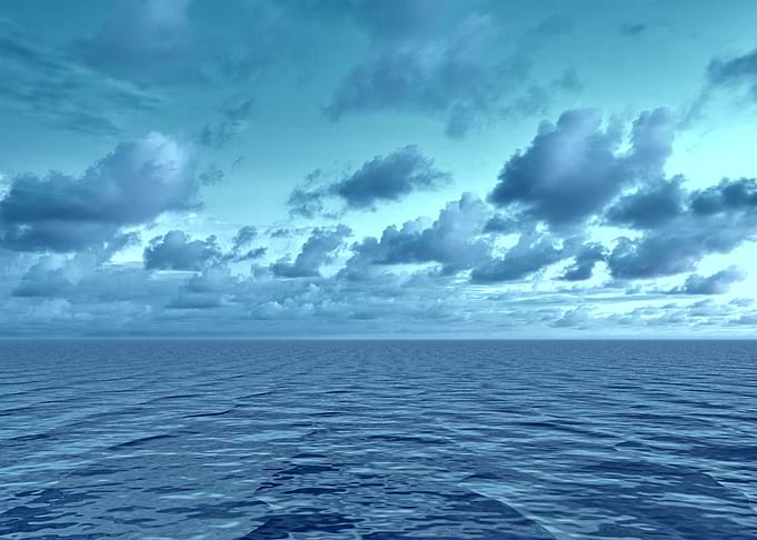 Blue Ocean and Cloudy Sky