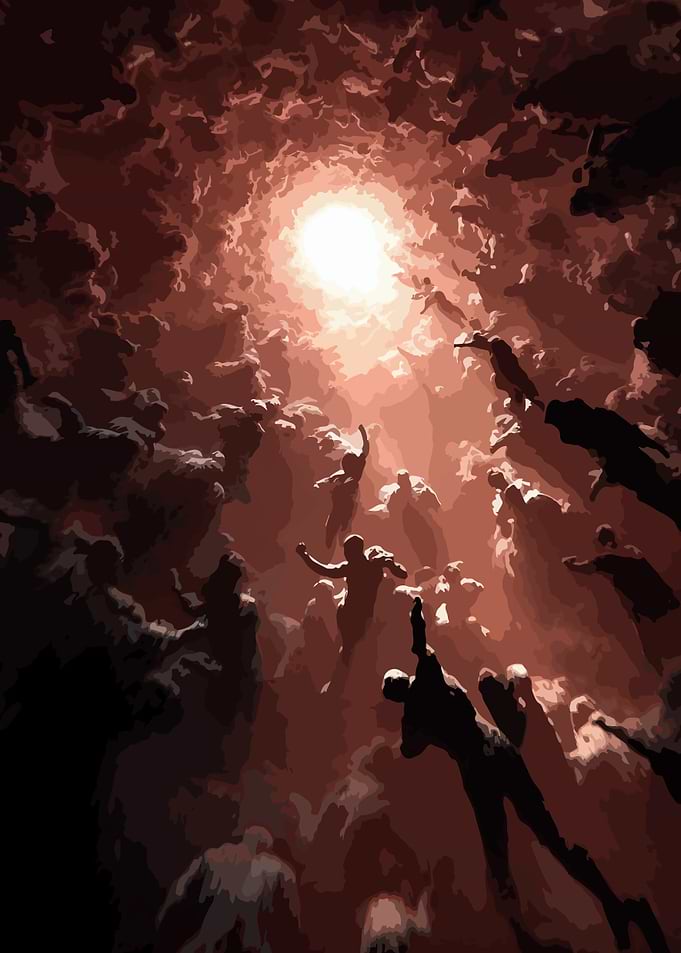 Ascension: Figures Reaching for the Light