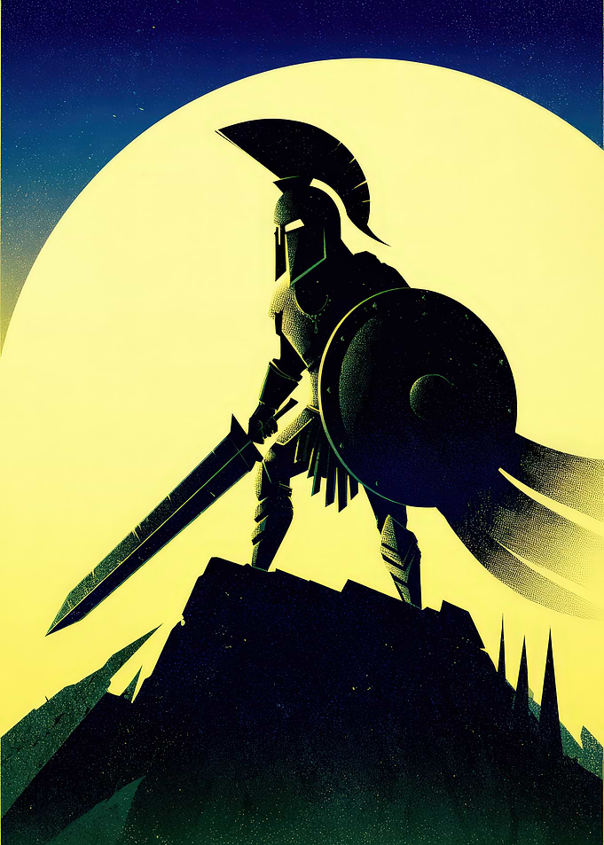 Spartan Warrior Silhouette