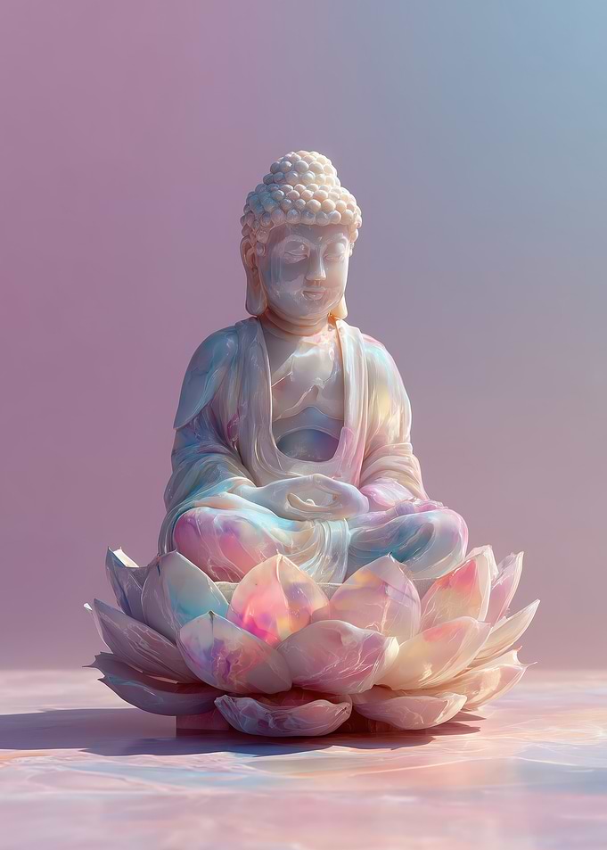 Buddha Statue on Lotus Flower