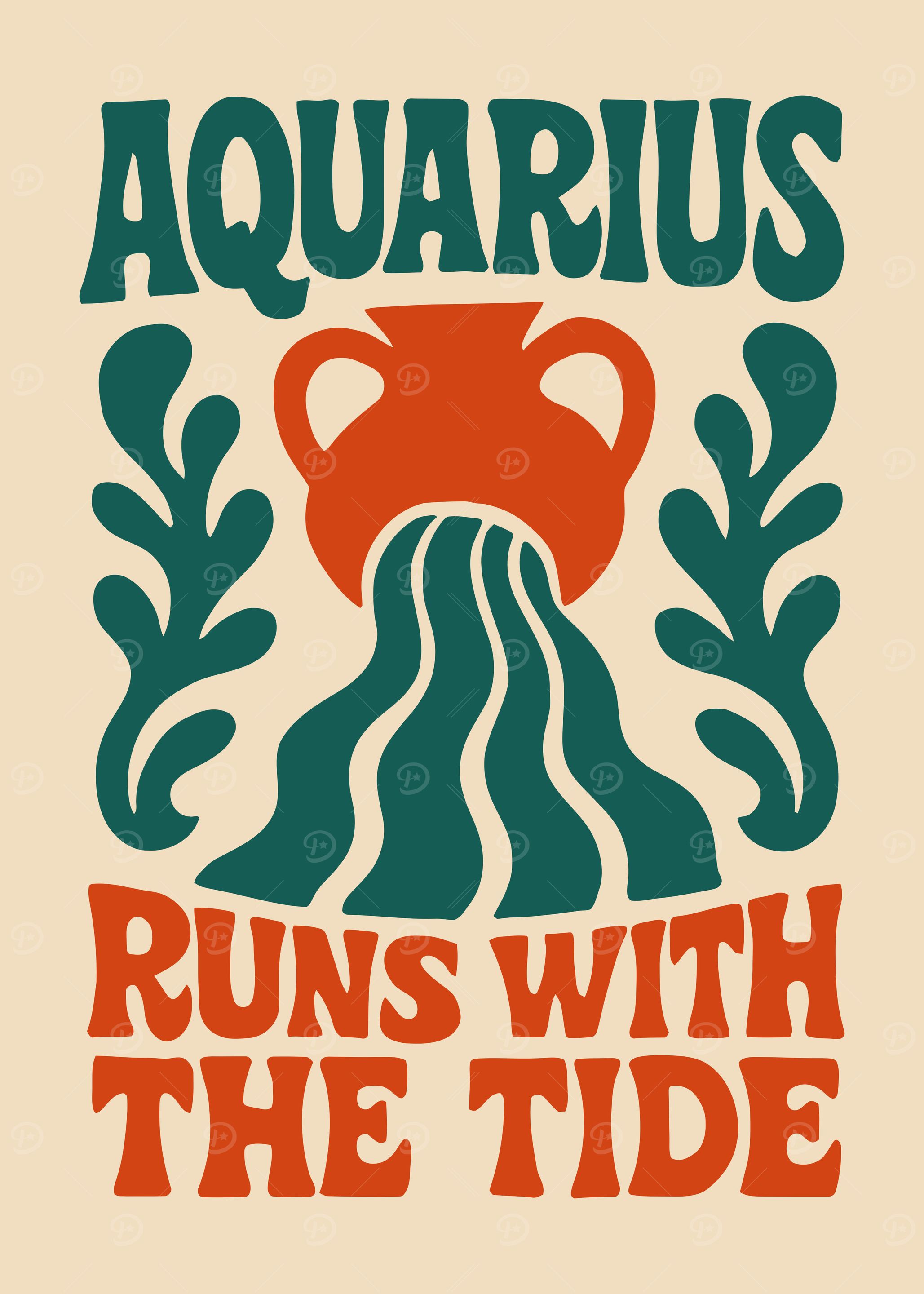 Aquarius Runs With The Tide Art