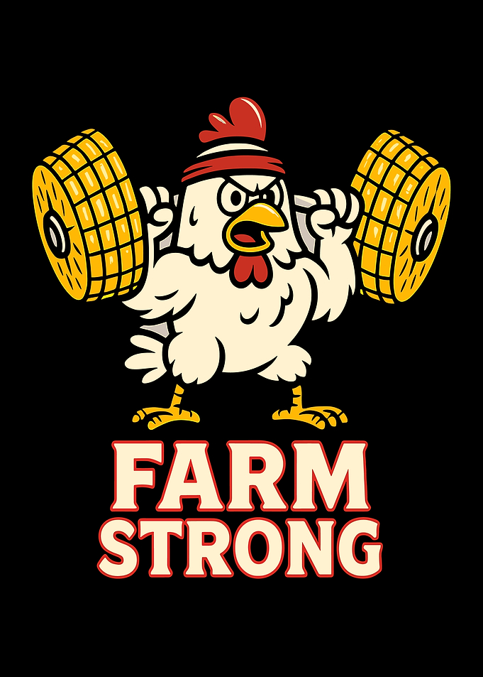 Farm Strong Chicken Lifting Weights
