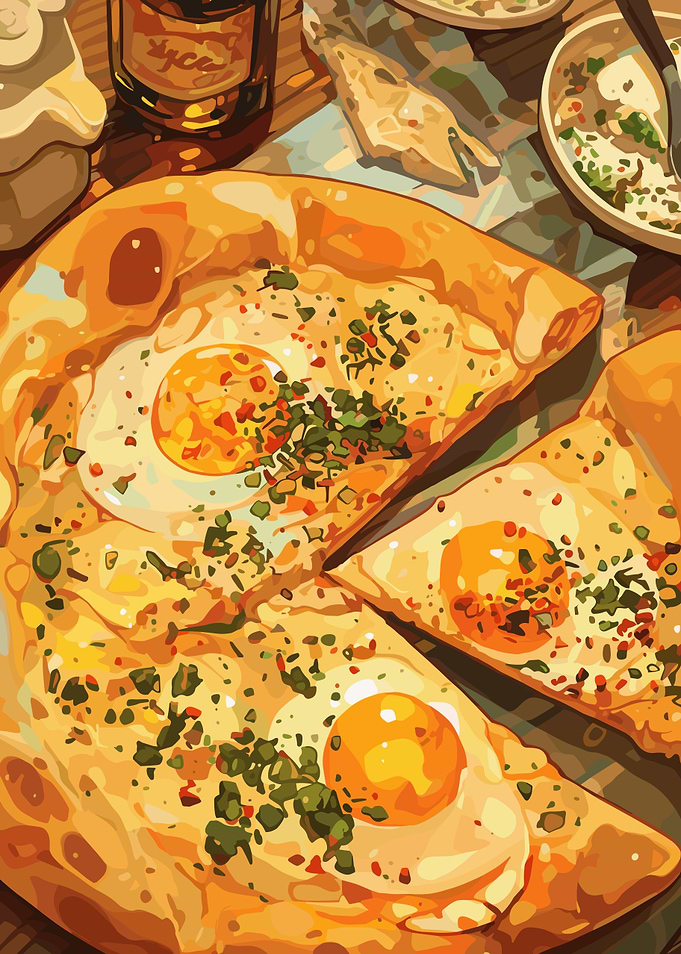 Khachapuri with Egg and Herbs