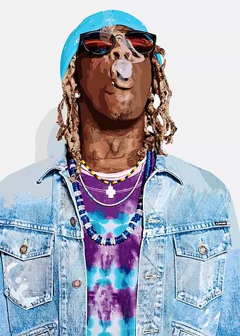 Young Thug Portrait Smoking