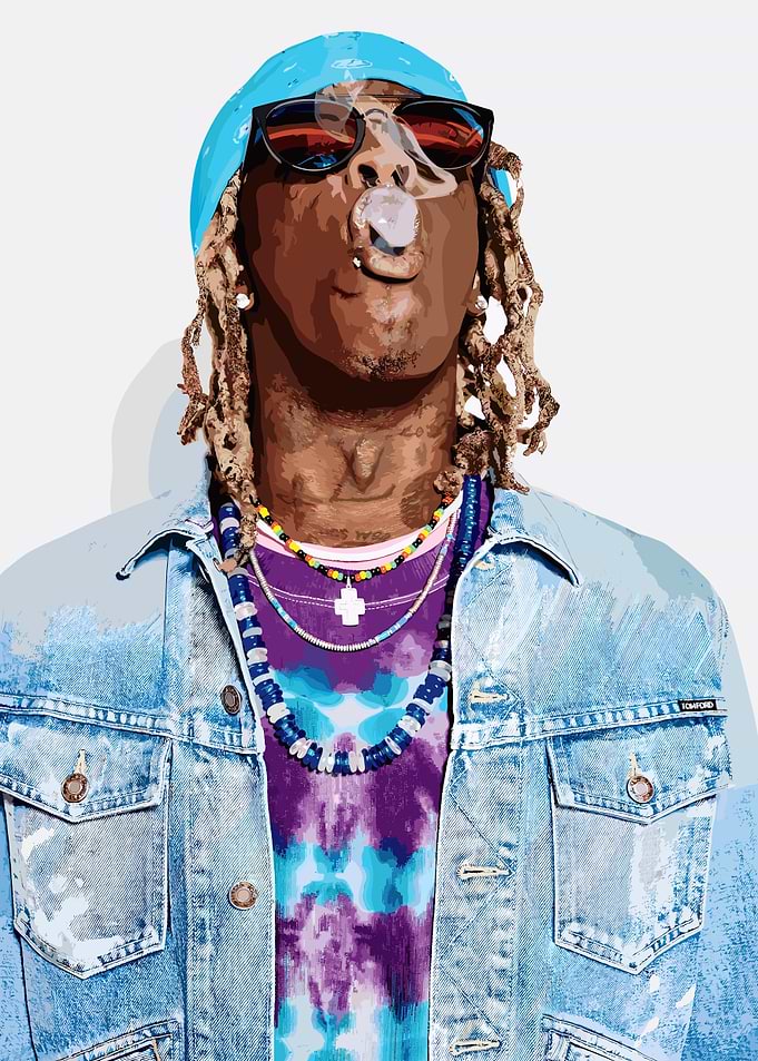 Young Thug Portrait Smoking