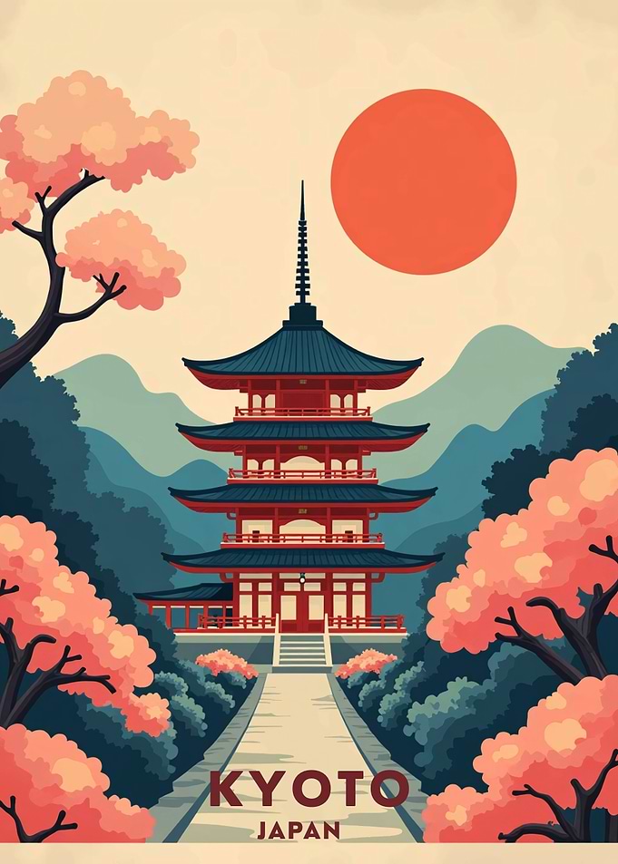 Kyoto Japan Travel Poster