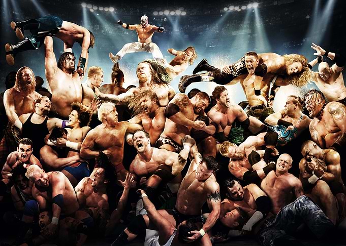 Wrestling Superstars Collage