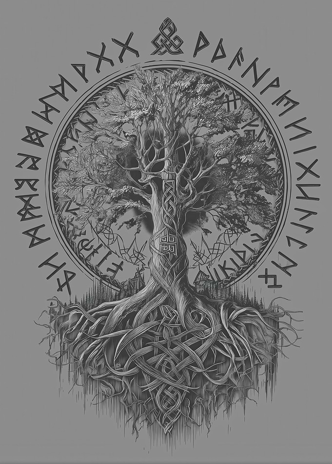 Yggdrasil Tree of Life with Runes