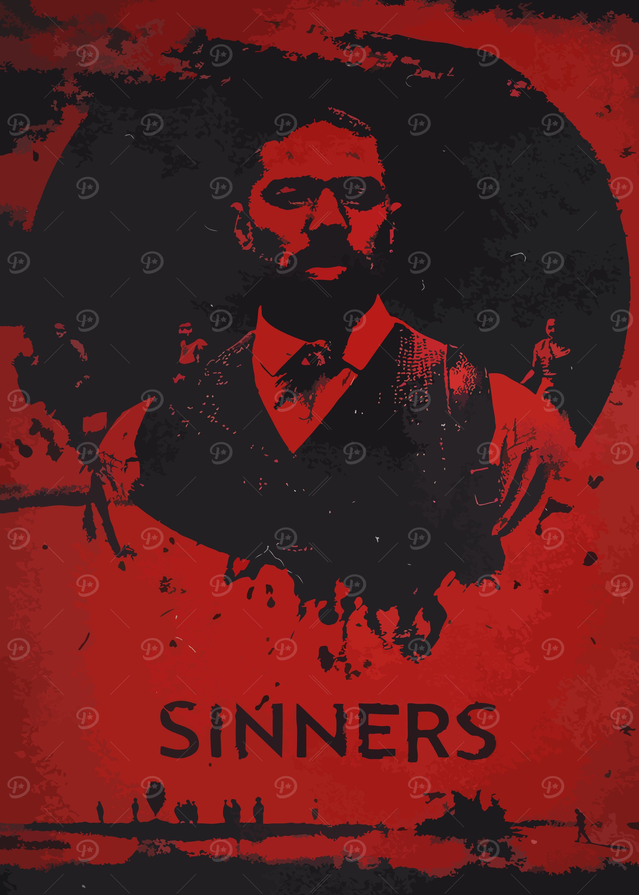 Sinners: Red and Black Portrait