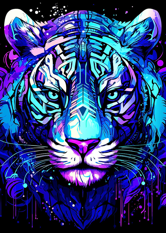 Cyberpunk Tiger Portrait