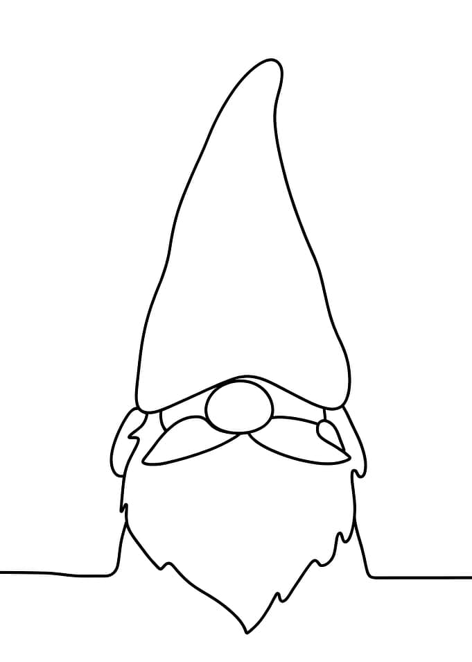 Minimalist Gnome Line Art