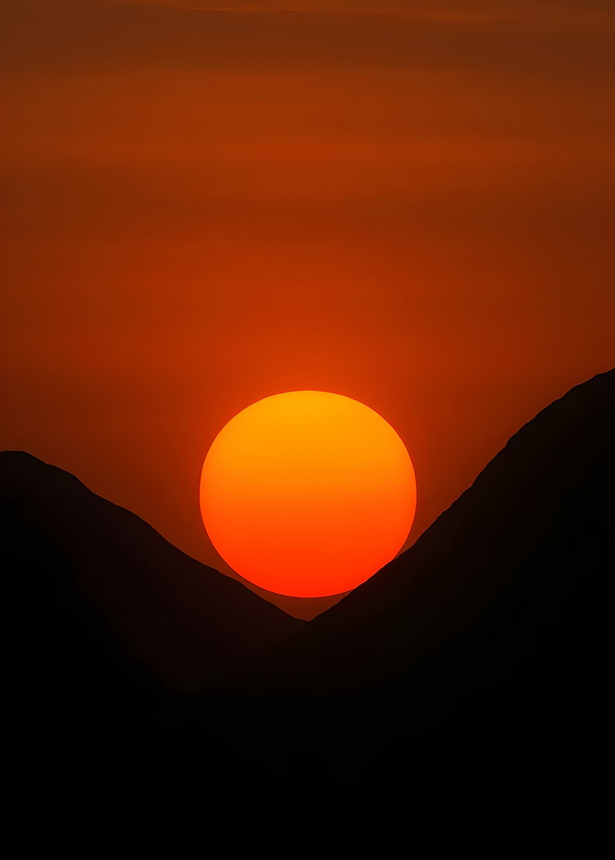 Sunset over mountains