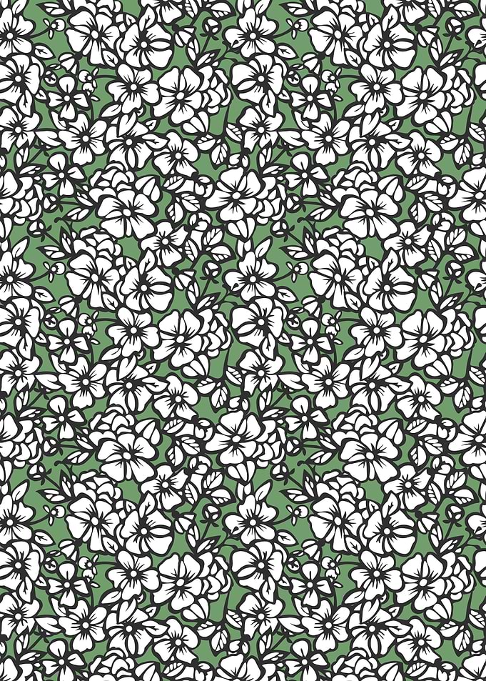 Floral Pattern with White Flowers
