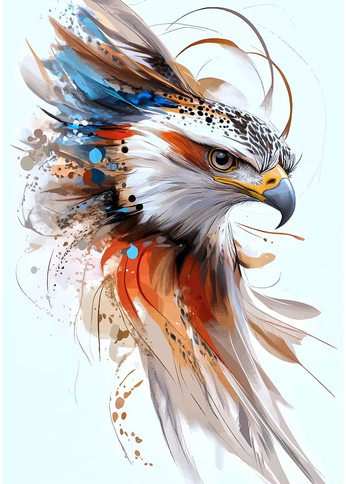 Watercolor Eagle Portrait