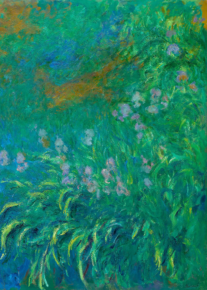 Impressionist Garden Painting with Flowers
