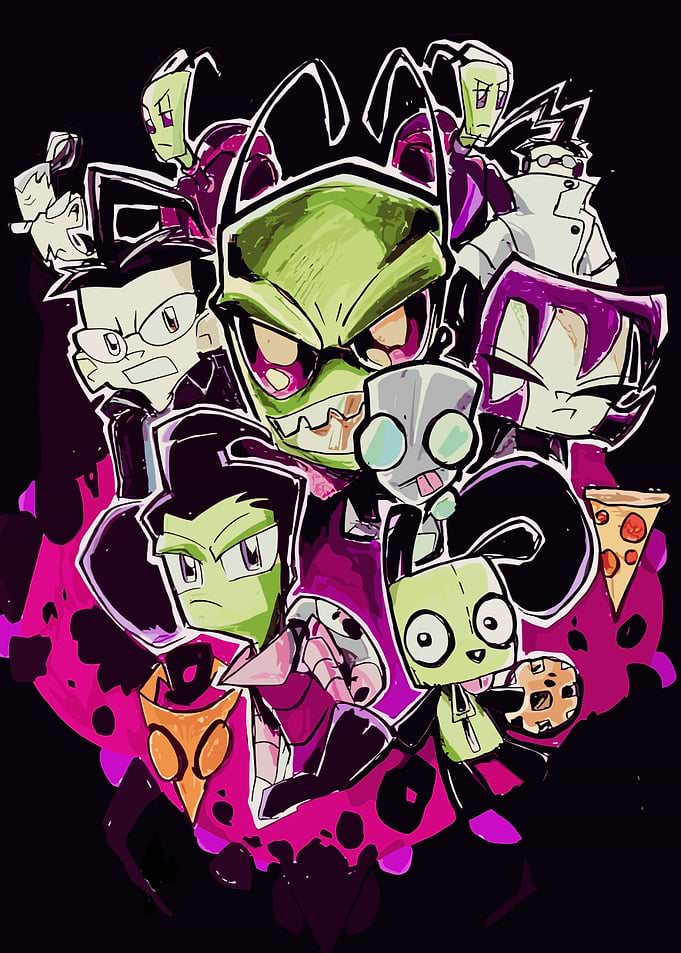 Invader Zim Cartoon Character Group