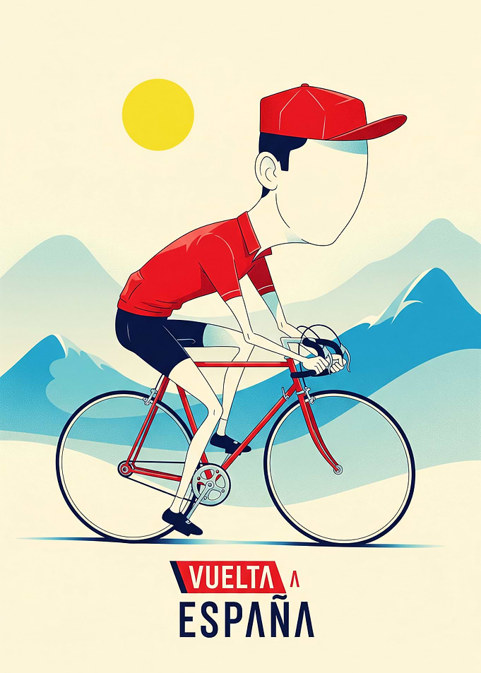 Vuelta a España Cycling Illustration