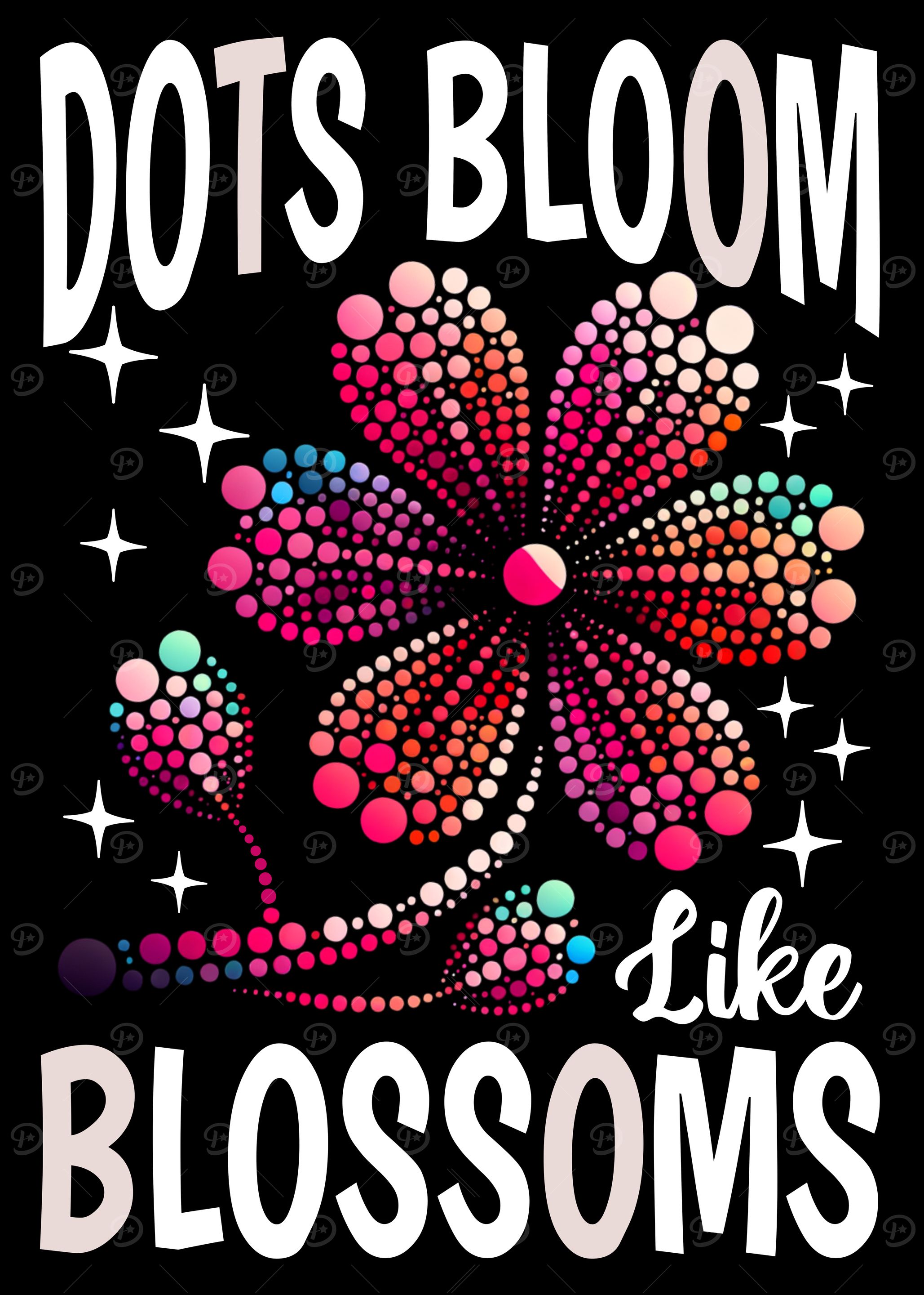 Colorful Dot Art Flower