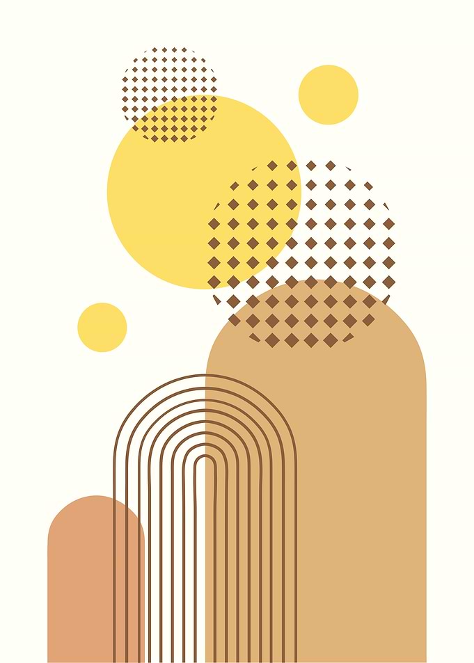 Abstract Geometric Shapes in Earth Tones