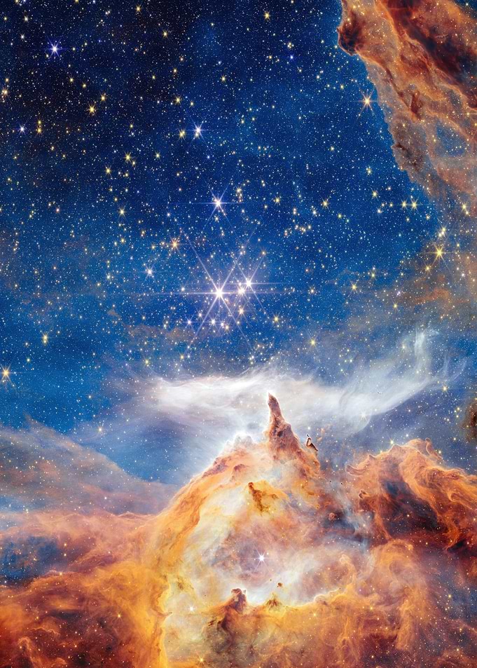 Cosmic Nebula and Star Cluster