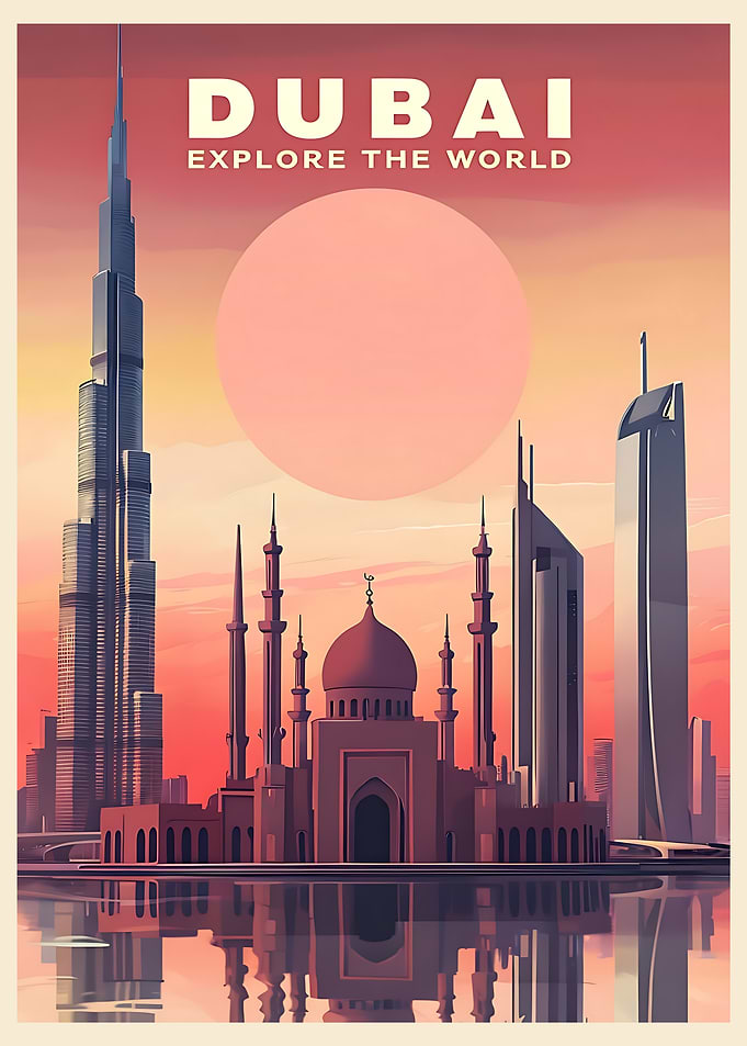 Dubai Travel Poster Art