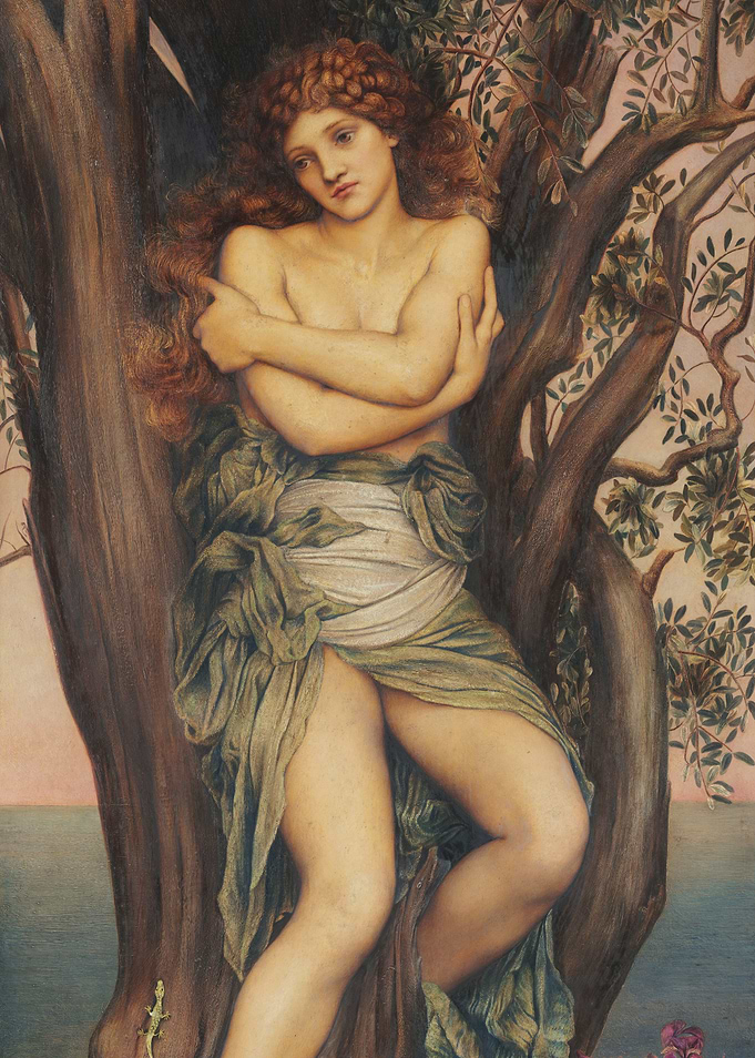 Ethereal Woman Embracing a Tree