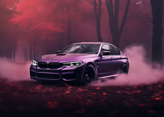 Purple BMW M5 Red Forest