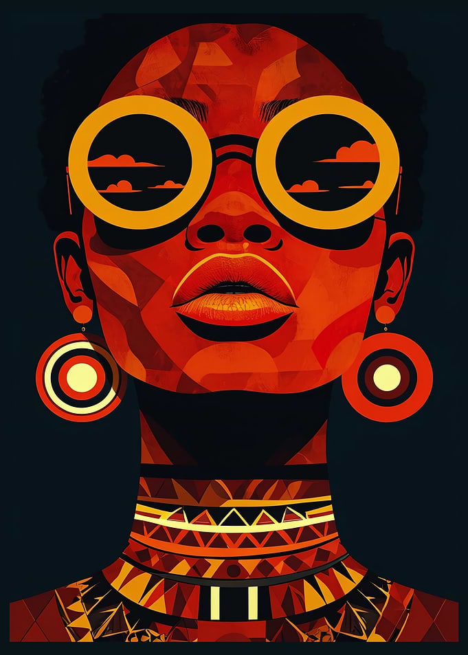 Abstract Portrait of Woman with Sunglasses