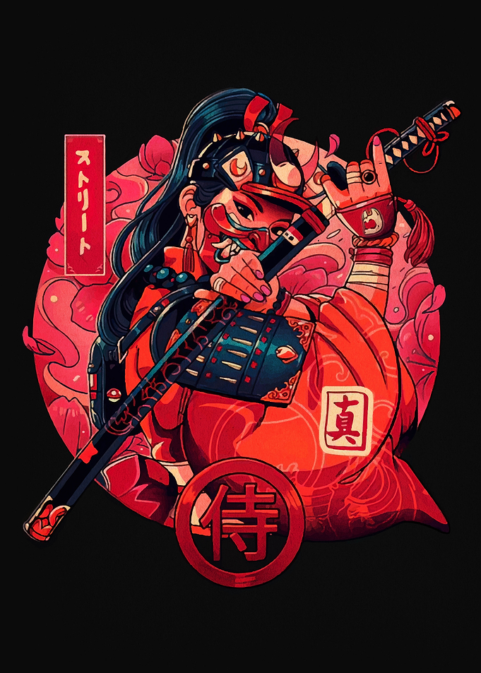 Samurai Warrior Woman Illustration