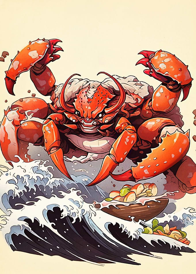 Angry Crab Waves Food