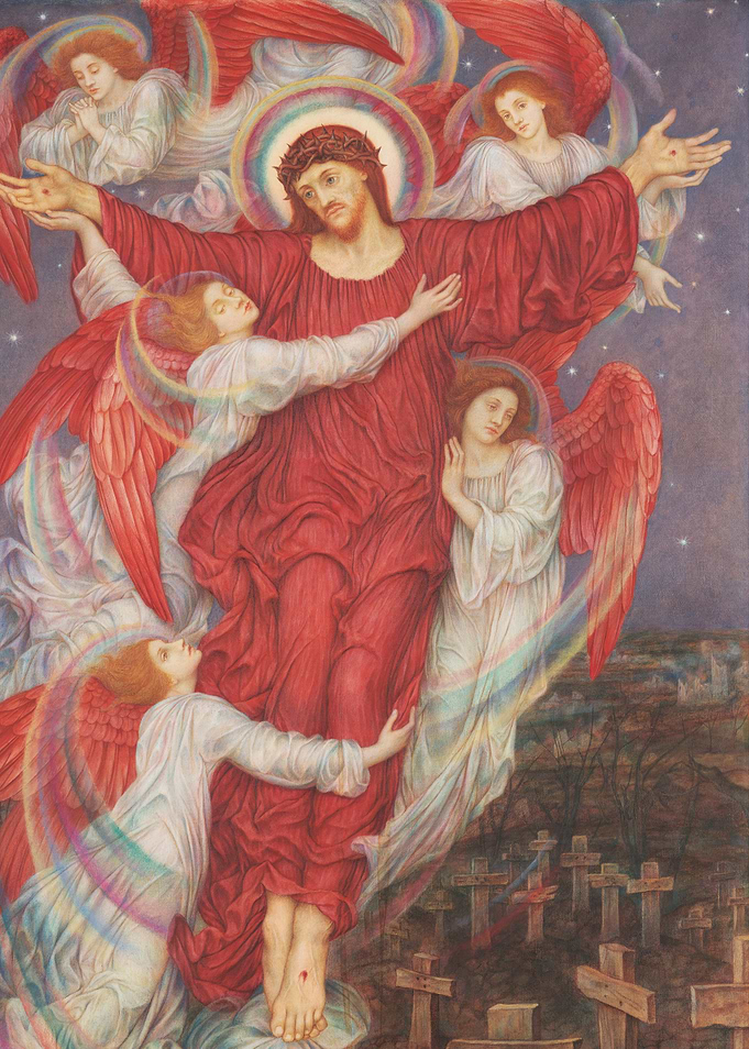 Christ's Resurrection with Angels and Cemetery