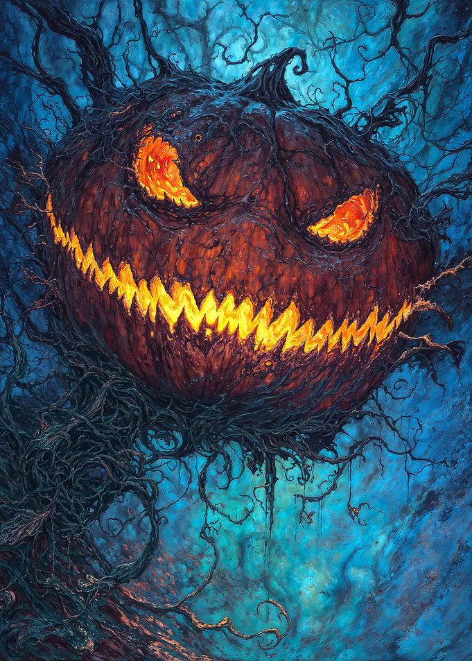 Halloween Pumpkin with Glowing Face