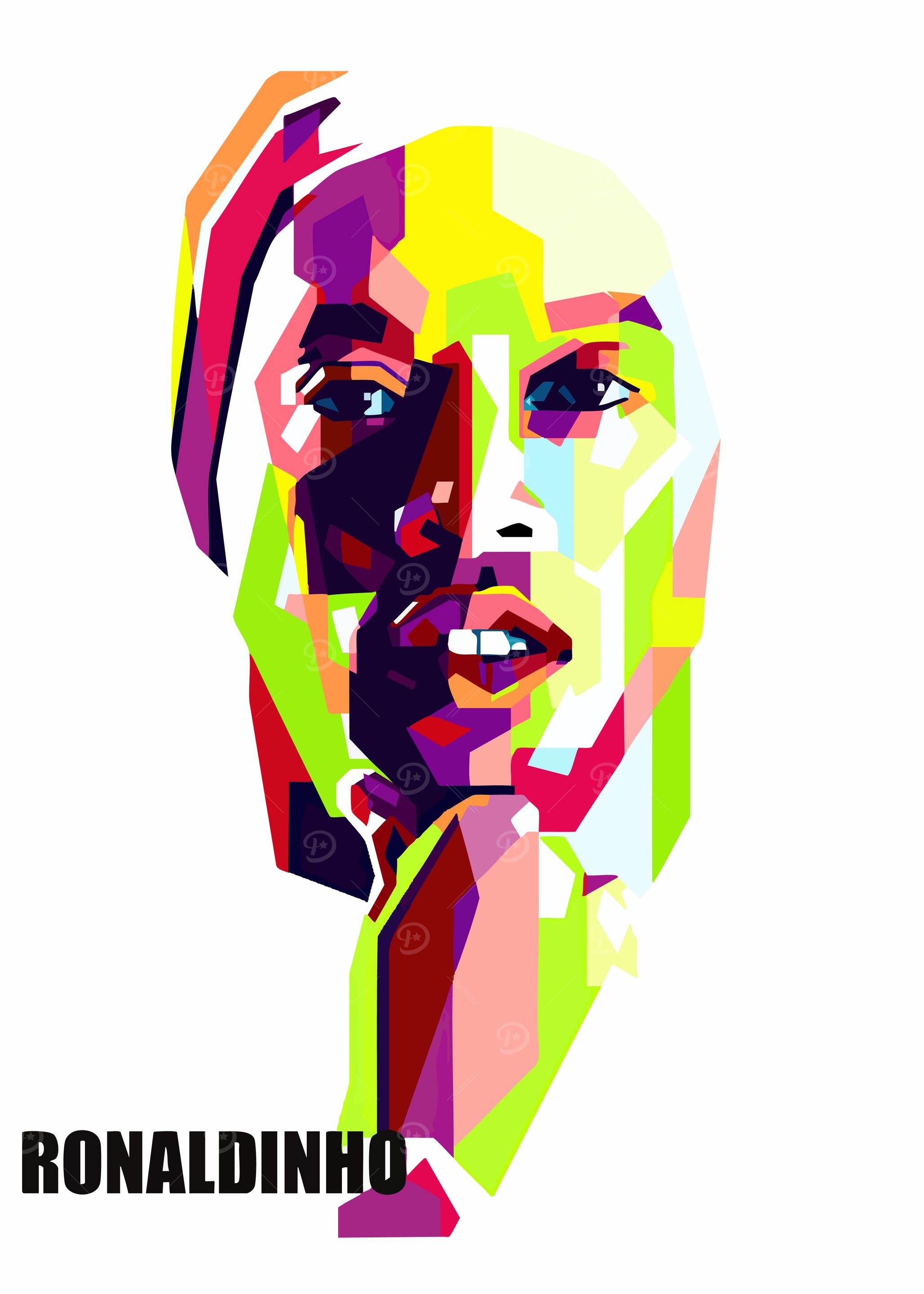 Ronaldinho Colorful Pop Art Portrait