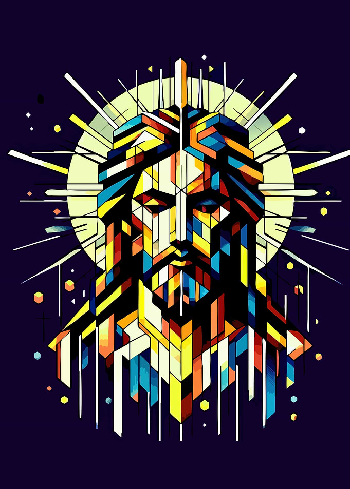 Geometric Jesus Christ Portrait