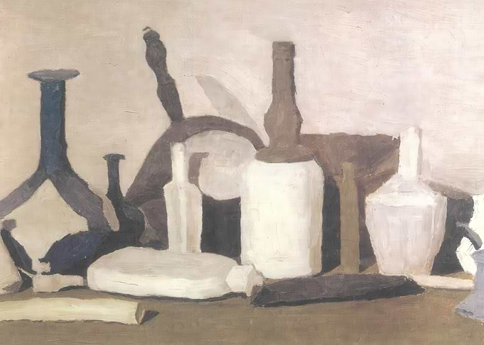 Still Life with Bottles Painting, giorgio morandi paintings