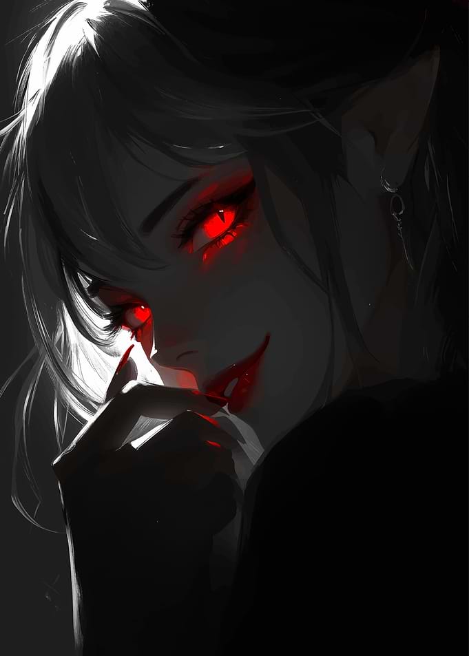 Eerie Elf with Red Eyes