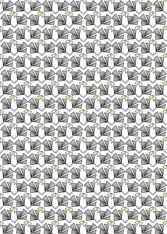 Abstract Geometric Pattern with Fan Shapes
