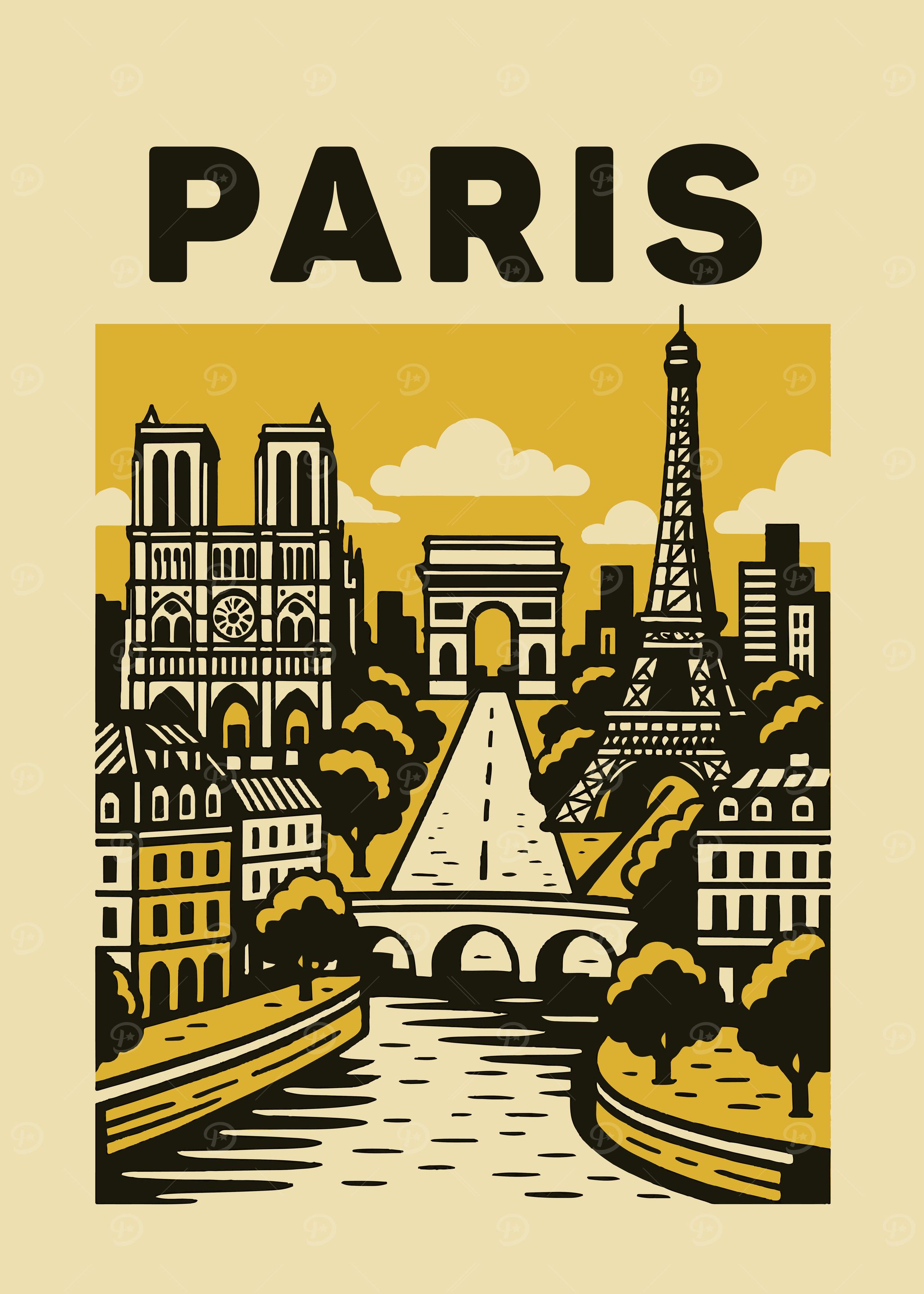 Paris Cityscape Illustration