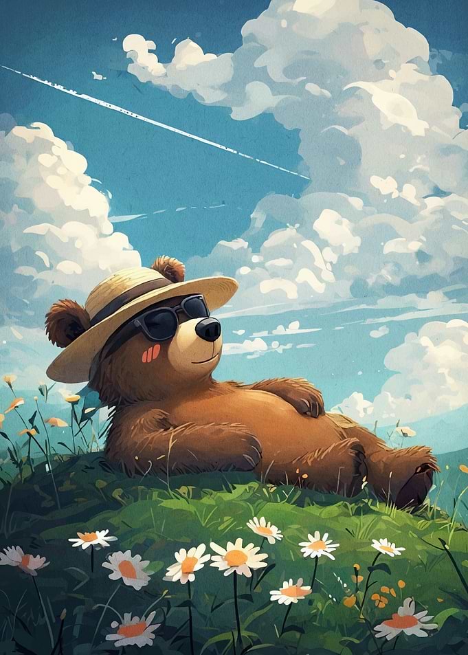 Relaxing Bear Summer Meadow