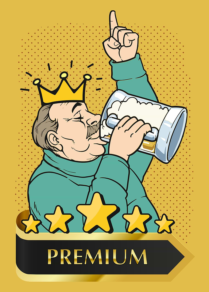 Premium Beer King Illustration