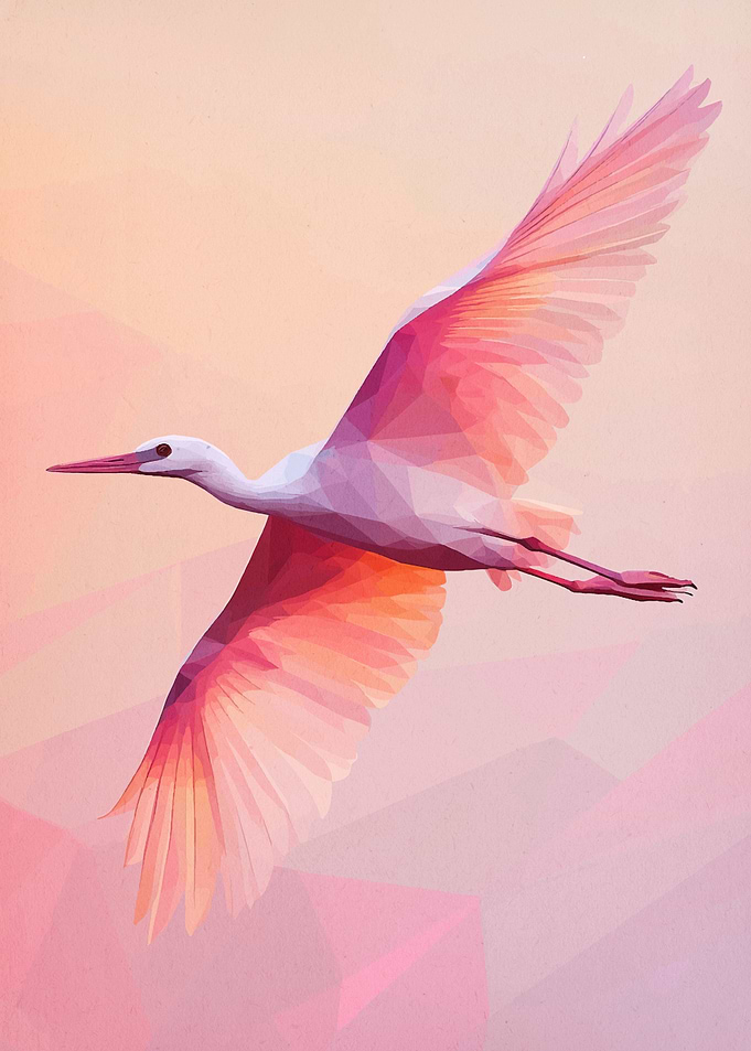 Geometric Bird in Flight
