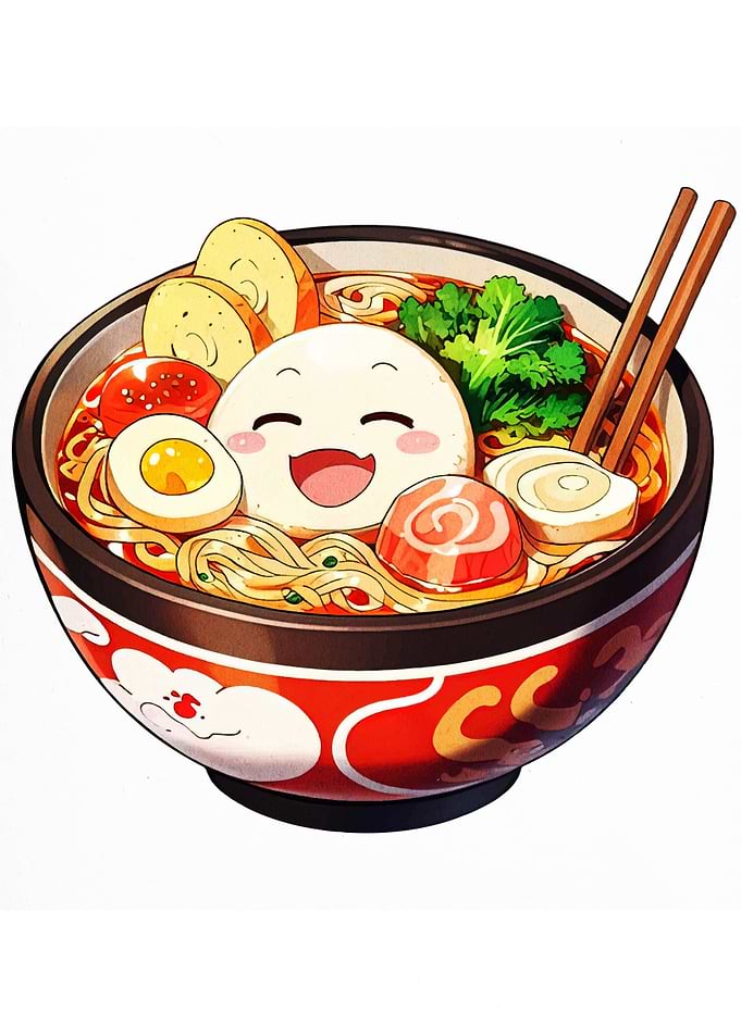 Cute Ramen Bowl Illustration